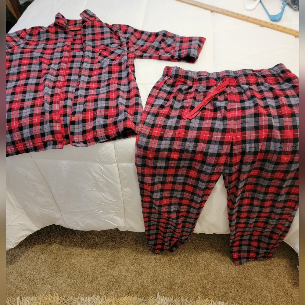 Joyland sz XL Buffalo Check Red  2 pc pajamas 100%Cotton Flannel